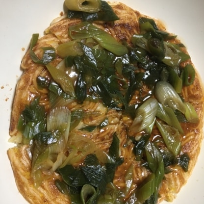 頂き物の九条ネギで。
茹ですぎたそうめんレシピ助かりました！